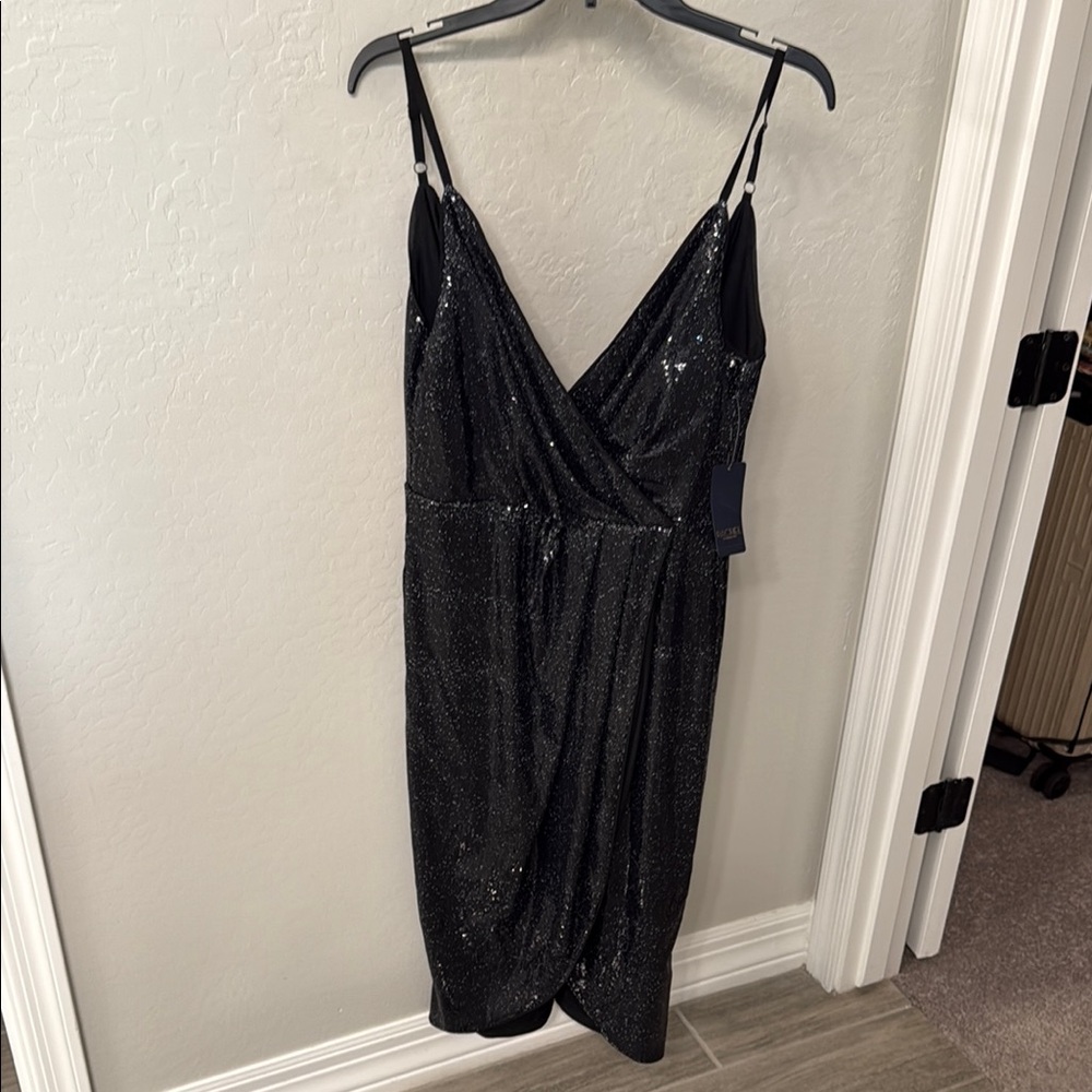 RACHEL Rachel Roy Black Slip Dress Spaghetti Strap V-Neck